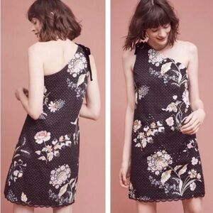 Anthropologie Maeve Ashbury One-Shoulder Shift Dress in Size 6 EUC